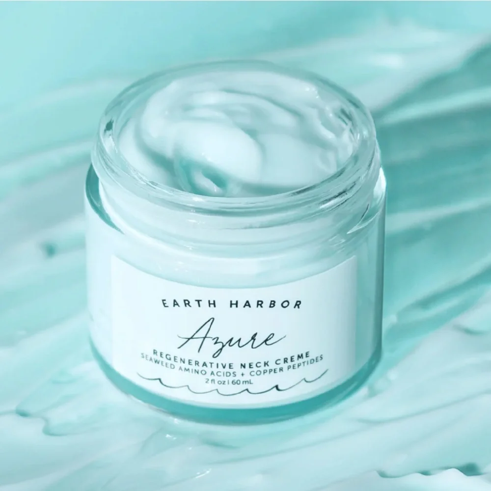 EARTH HARBOR AZURE Regenerative Neck Creme 2oz $48 NIB CLEAN BEAUTY